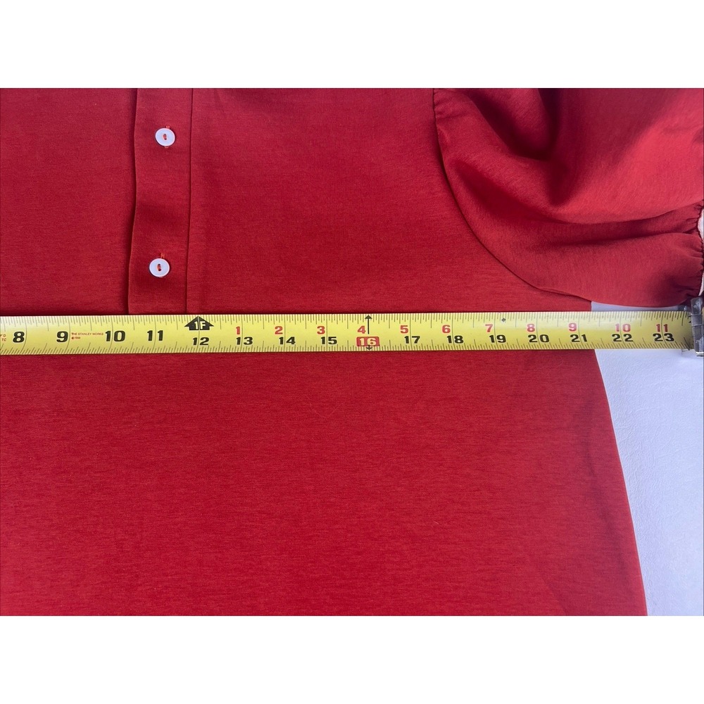 entro Rust Henley Top with Striped Collar & Cuffs - Like New Fall Transition - Picture 7 of 8